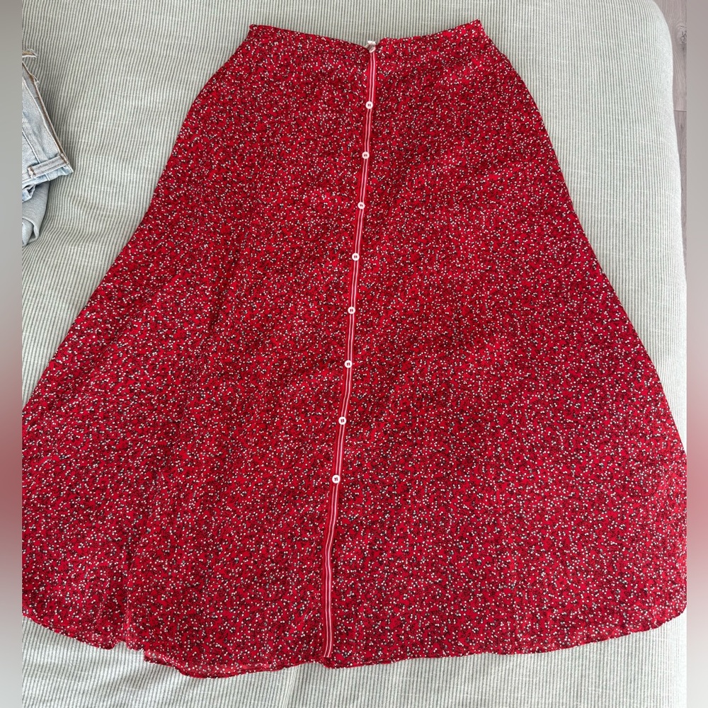 Max studio Red patterned midi/maxi skirt